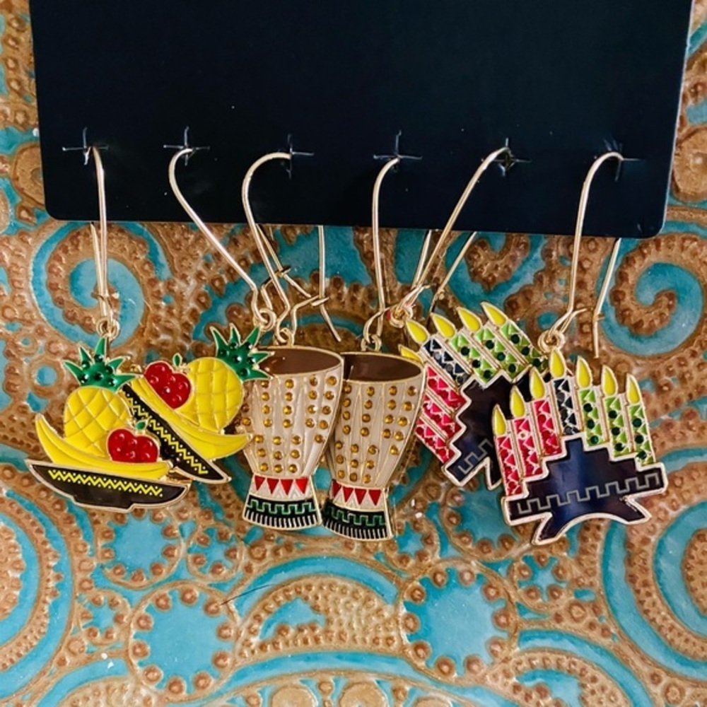 Kwanzaa 3 pak earring set